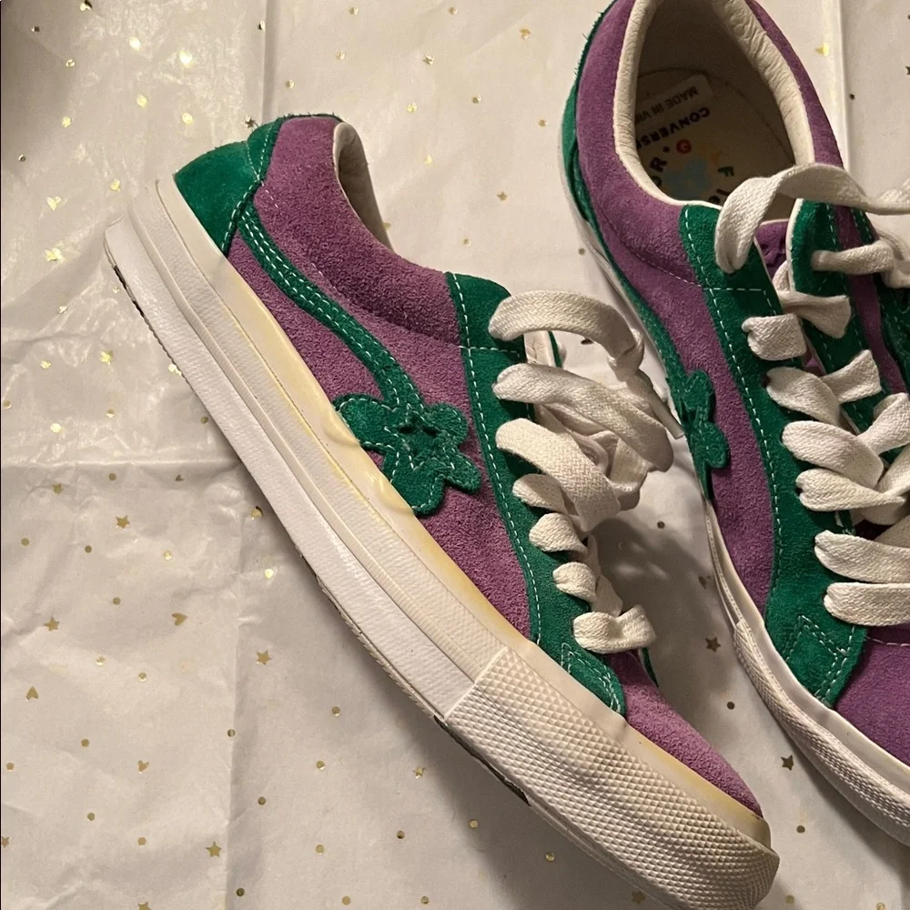 Converse Men’s/Women's Tyler the Creator Purple and Green Sneakers - Picture 5 of 11
